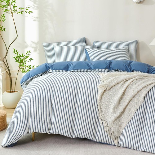 Denim blue striped queen - denim,